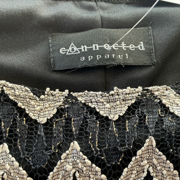 Connected Apparel M Dress metallic 3/4 Sleeves Glam Sexy Holidays Quiet Luxe - Picture 6 of 9